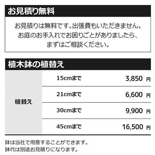 各種サービスの料金紹介